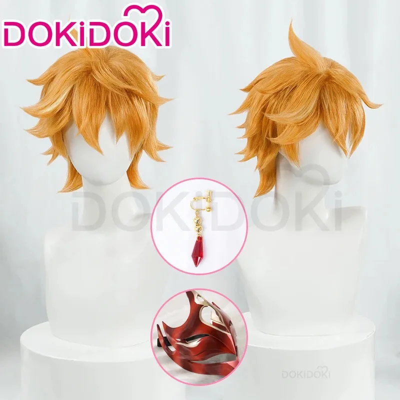 

В НАЛИЧИИ Tartaglia Childe Косплей Парик Игра Genshin Impact Косплей Парик DokiDoki Genshin Impact Tartaglia Серьги Волосы Рождество