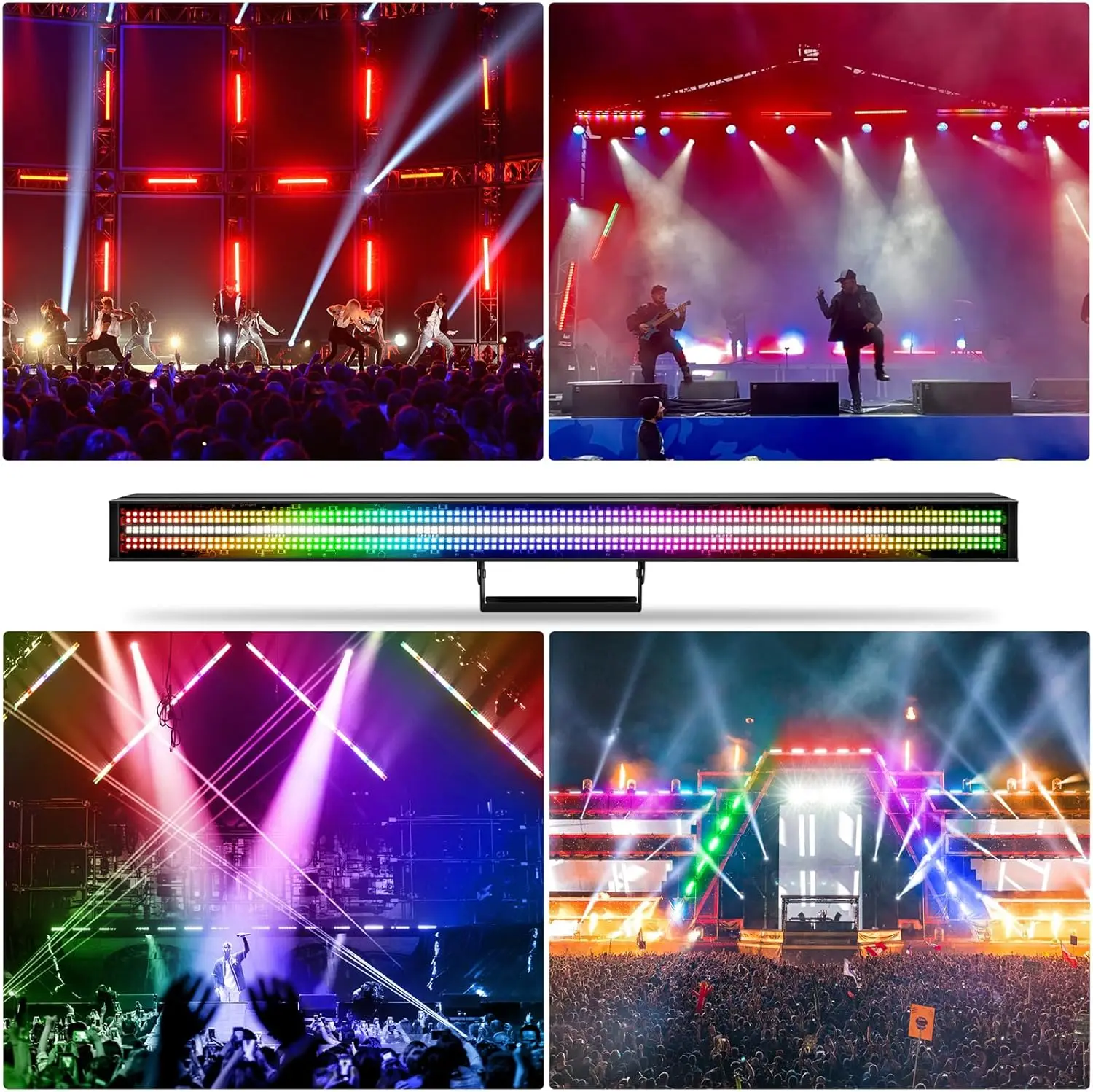 شريط إضاءة المسرح LED 200 وات - 720 مصباح LED RGBW DJ Bar Light Strobe DMX Master-Slave Control 48 منطقة RGB و24 منطقة بيضاء تأثيرات مطاردة #5