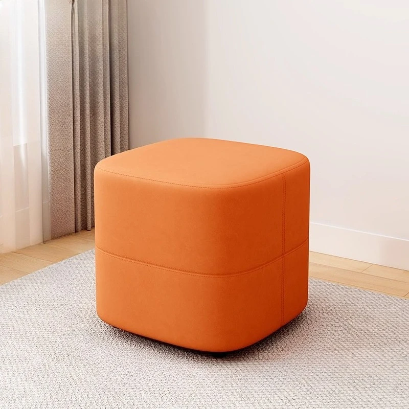 household low stool advanced leather strong durable shoe changing stool living room sofa sgabello design hallway furniture