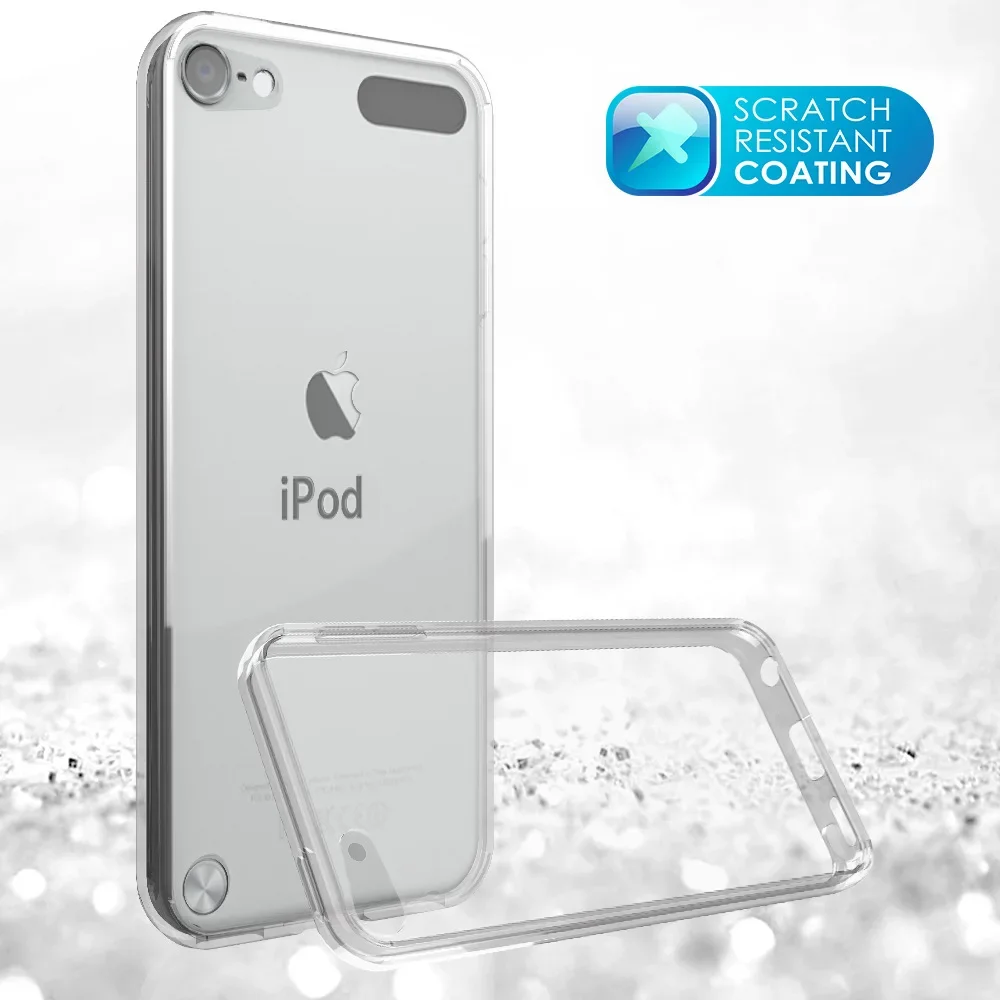 Transparent Case for IPod Touch 5 / Touch 6 / Touch 7 Hybrid Shockproof Cover Soft TPU Frame with Clear Hard Acrylic Shell Capa