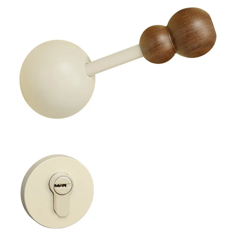 Premium cream style white indoor door lock, universal for household bedroom wooden doors