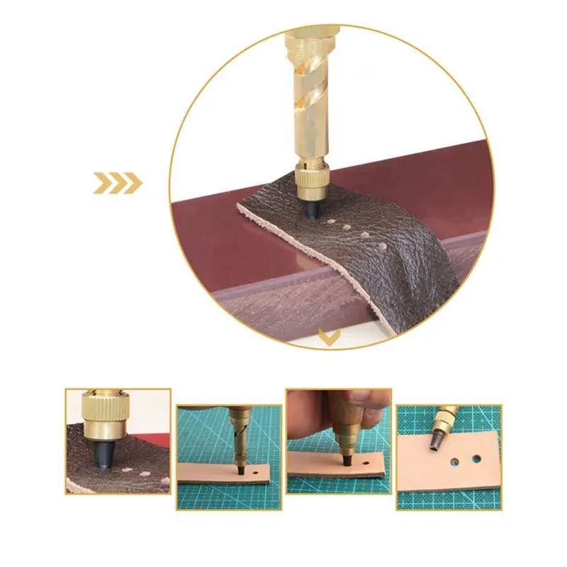 A98E-يونيفرسال للثقب الجلدي ذو طيات حزام المعصم أداة إصلاح للحرف الجلدية #5