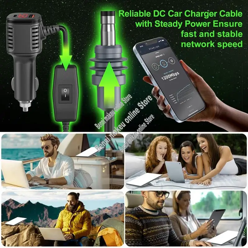 

Автомобильный адаптер для Starlink Mini Автомобильный кабель питания для Starlink Mini с интерфейсом USB-A и USB-C для Starlink Mini L 3-в-1 5M-ABVP