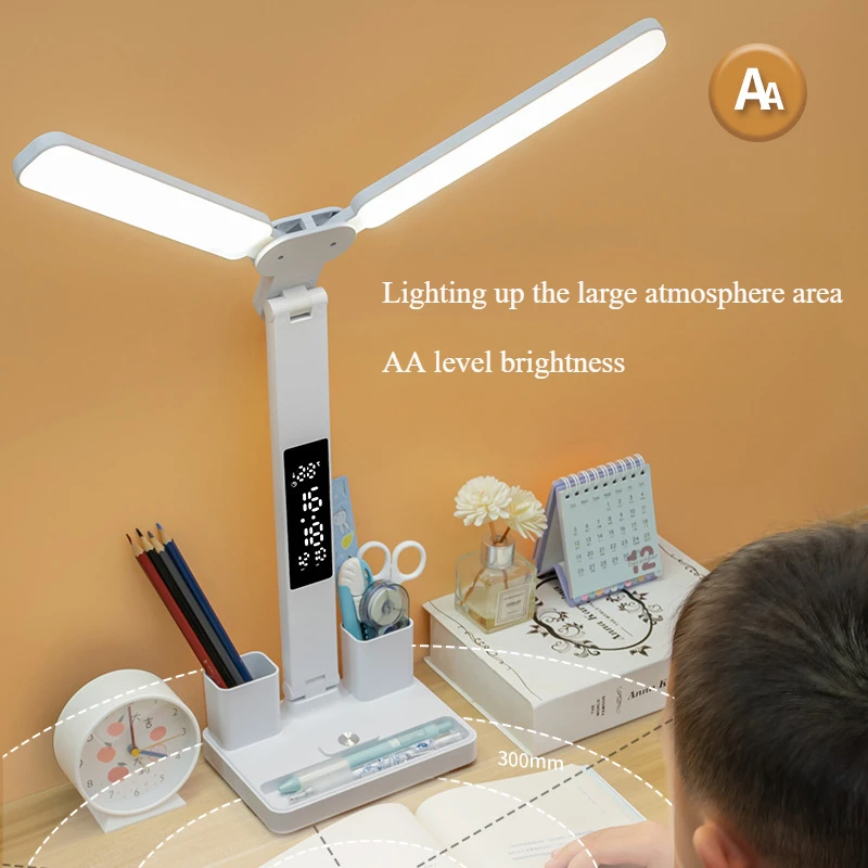 Intelligent Display Desk Lamp Multi-functional Eye Protection Dormitory Table Lamp Dual Purpose Charging Plugging Study Lamp