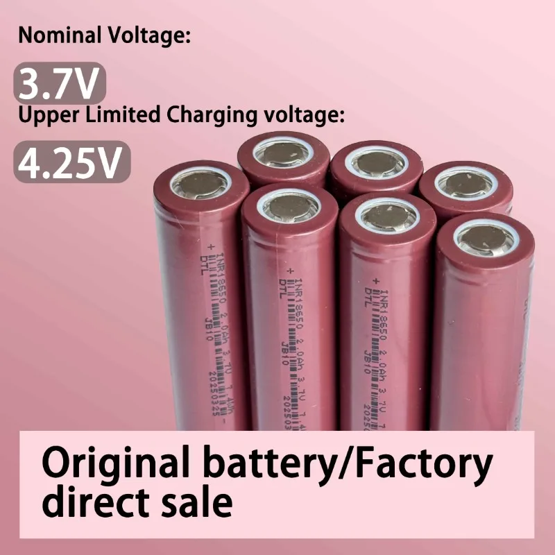 INR18650 3.7V 2000mAh 1-20PCS Lithium Battery Rechargeable Cell for Flashlight Mini Fan Power Bank DIY Electronics