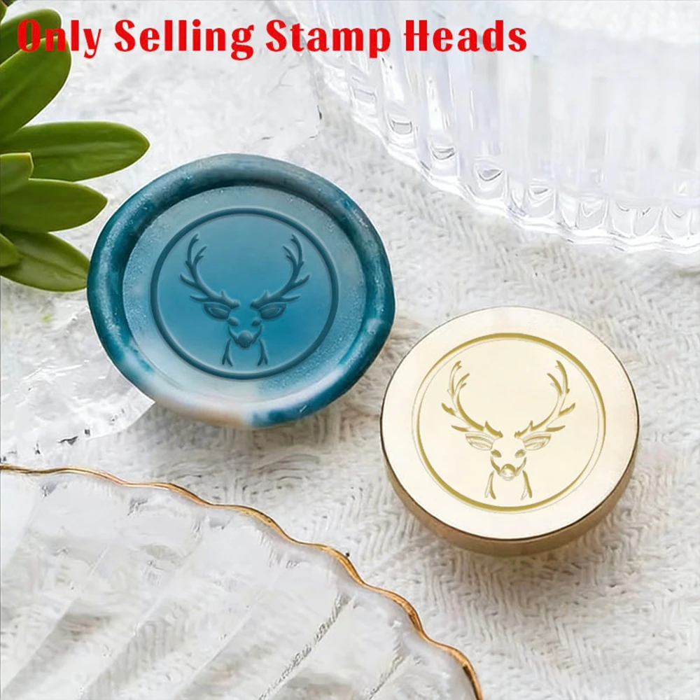1PC Deer Head Pattern Brass Seal For DlY Crafts, Envelopes, Gifts, Holiday Cards & Wedding Invitations Decorative Seal Stamp