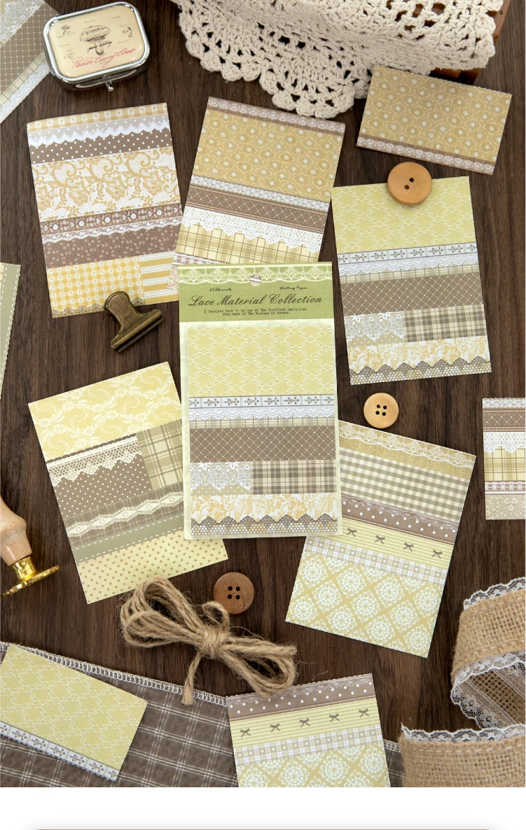 Journal GO 20 Stück Süße Spitzen-Traum-Notizblöcke Scrapbooking Journaling Basis Collage-Materialien Schul- und Bürobedarf Notizblock – Detail 2