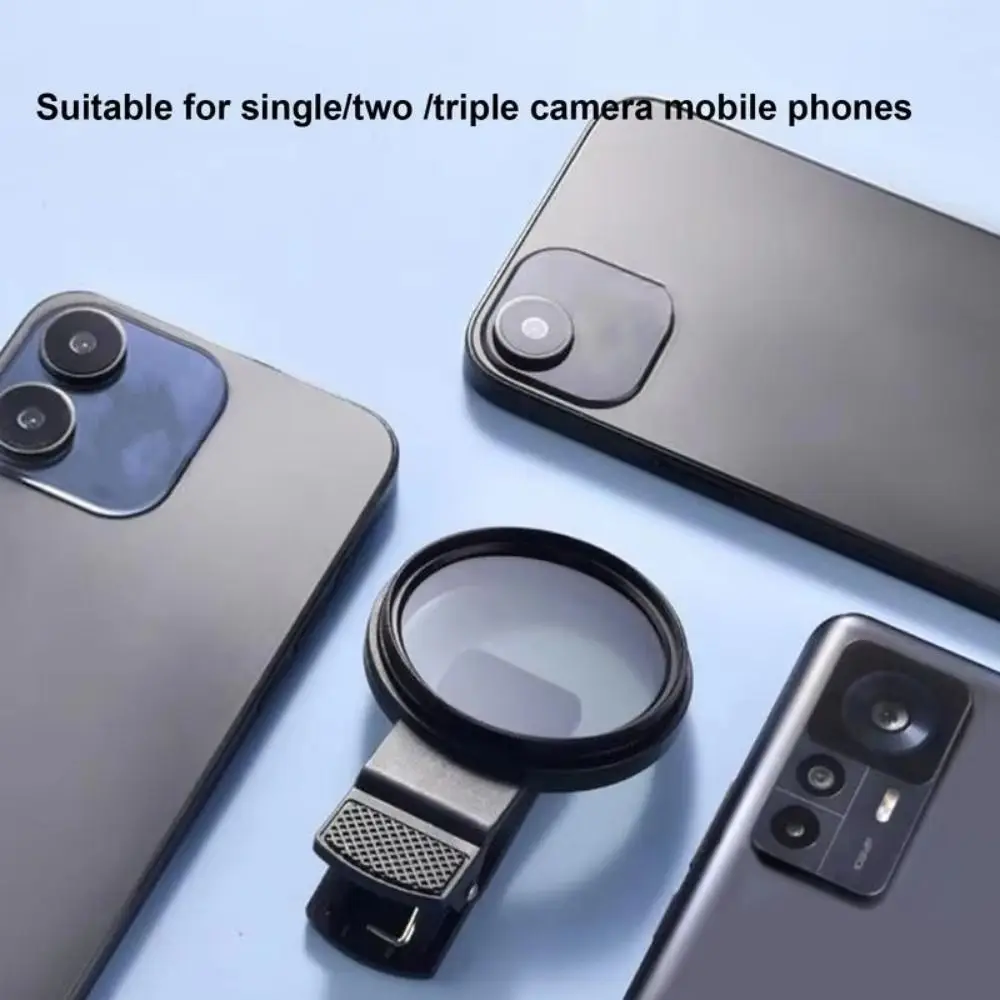 52mm Mobile Phone Polarizing Filter High-definition Clip-On CPL Filter with Clip Portable Circular Polarizer Camera Lens