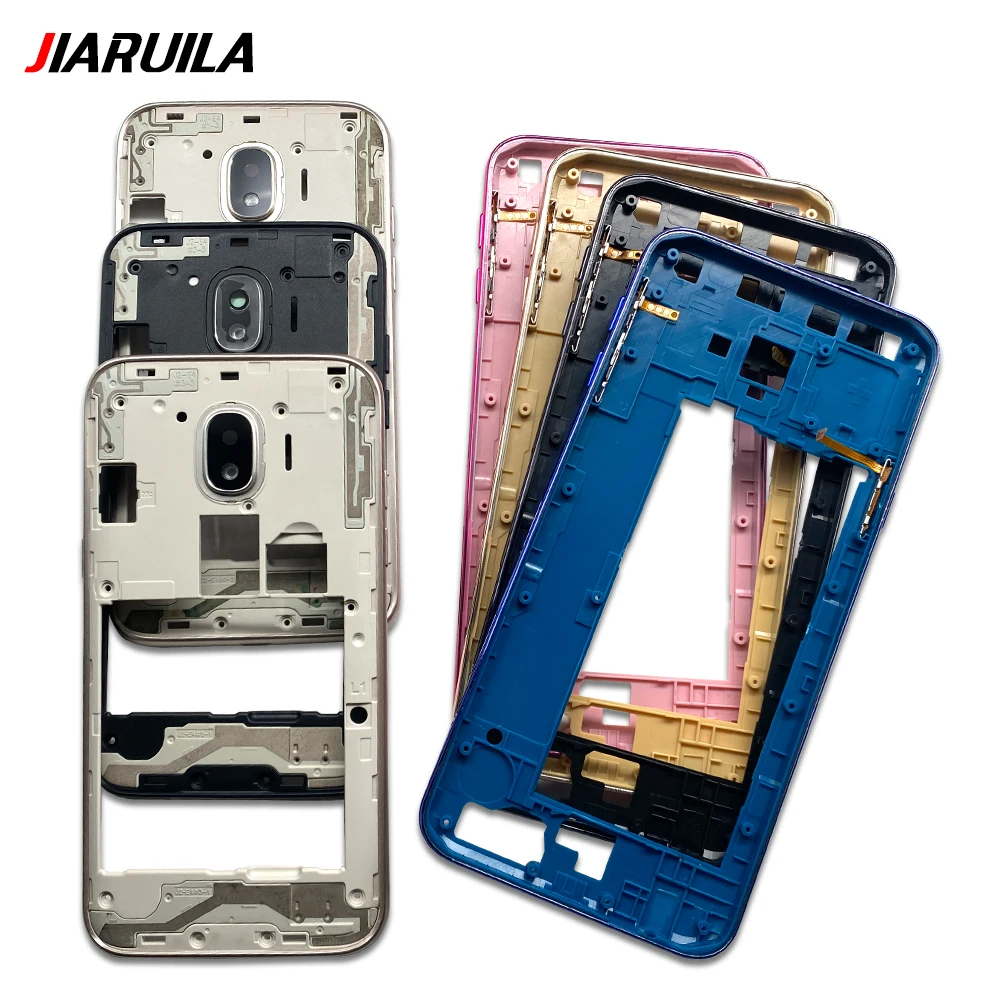 Novo para samsung j2 pro 2018 j250 j4 plus moldura intermediária antena caso capa peças de reposição com cabo flexível nfc