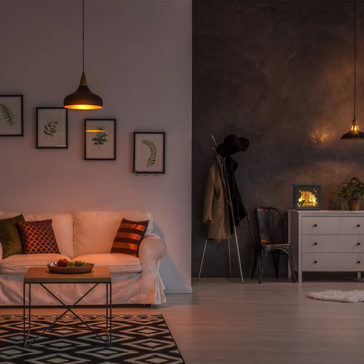 

3D Paper Carving Light Box Unicorn Square Retro Indoor White Decorative Light Night Paper Cutting Box Carving Decor