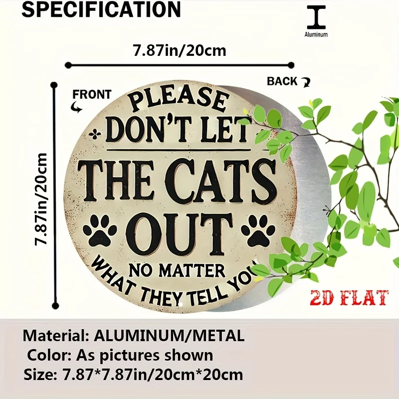 2D Flat 1pc Vintage Metal Sign, 