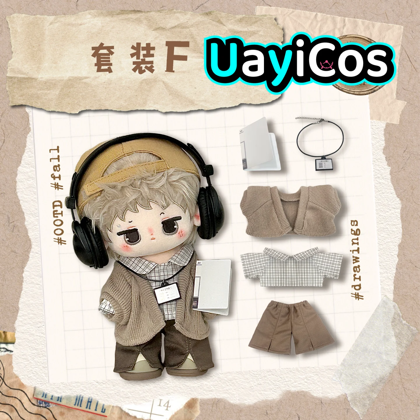 

In Stock 20cm Doll Clothes Scarf Hair Belt Shirt Coat Pants Clothing Cute Costume Suit Doll Accessories Anime Game Toy Gift C