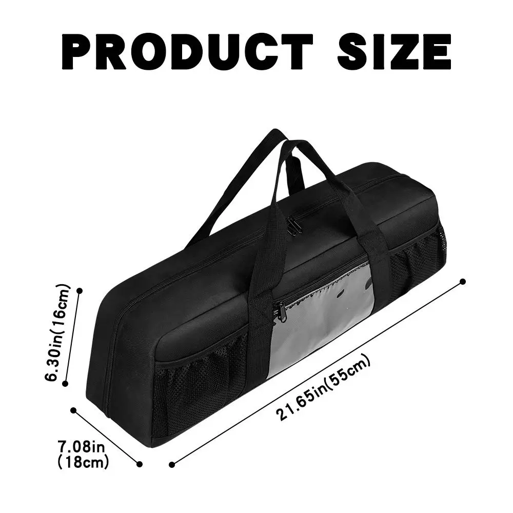 Outdoor Portable BBQ Tool Organizer Case Storage Bag Camping Picnic Grill Accessories Handbag Durable 600D Oxford Black