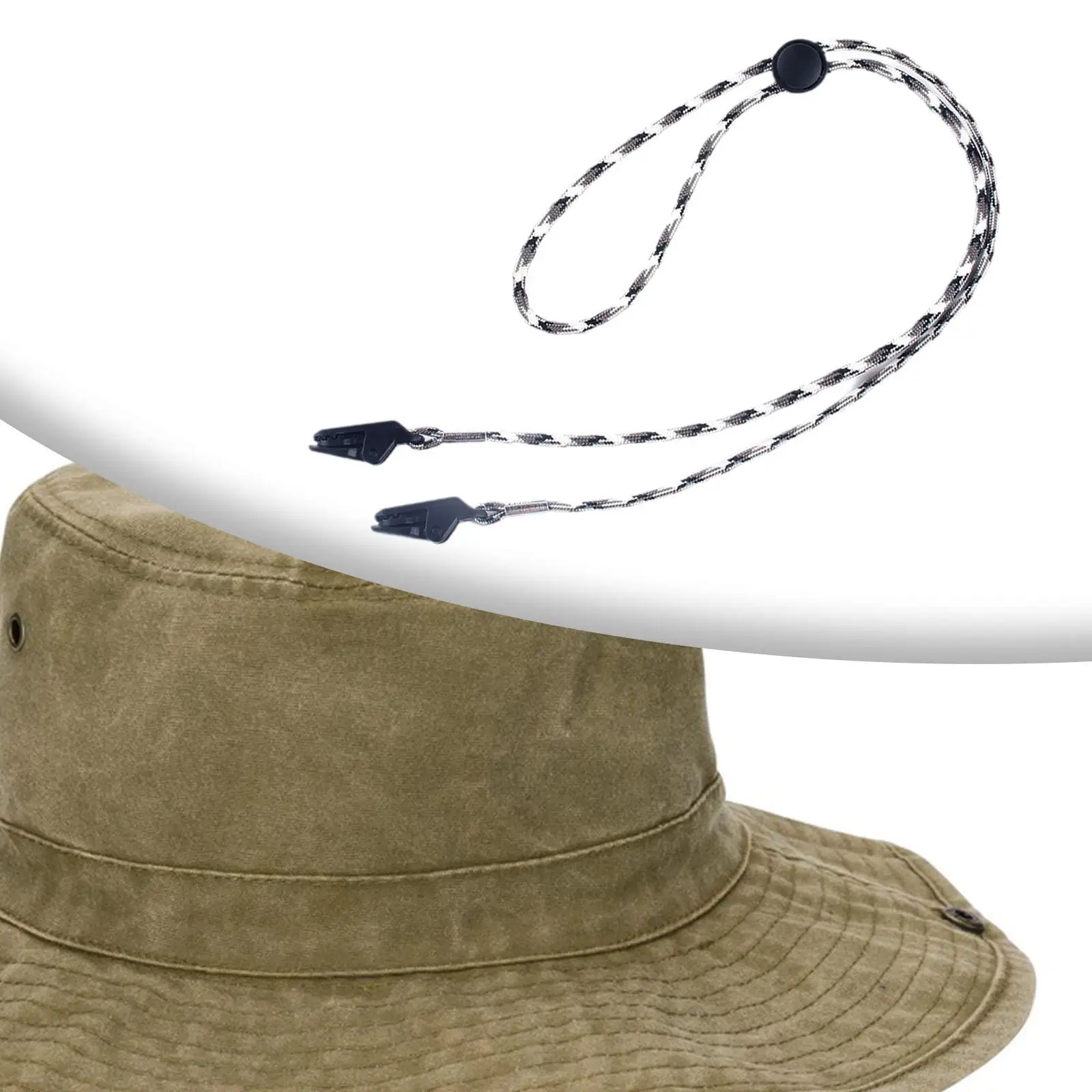 Adjustable Hat Strap Clip Hat Chin Cord for Wind Days Flexible with Cord Locks for Riding Boating Wide Brim Hat Outdoor Sailing