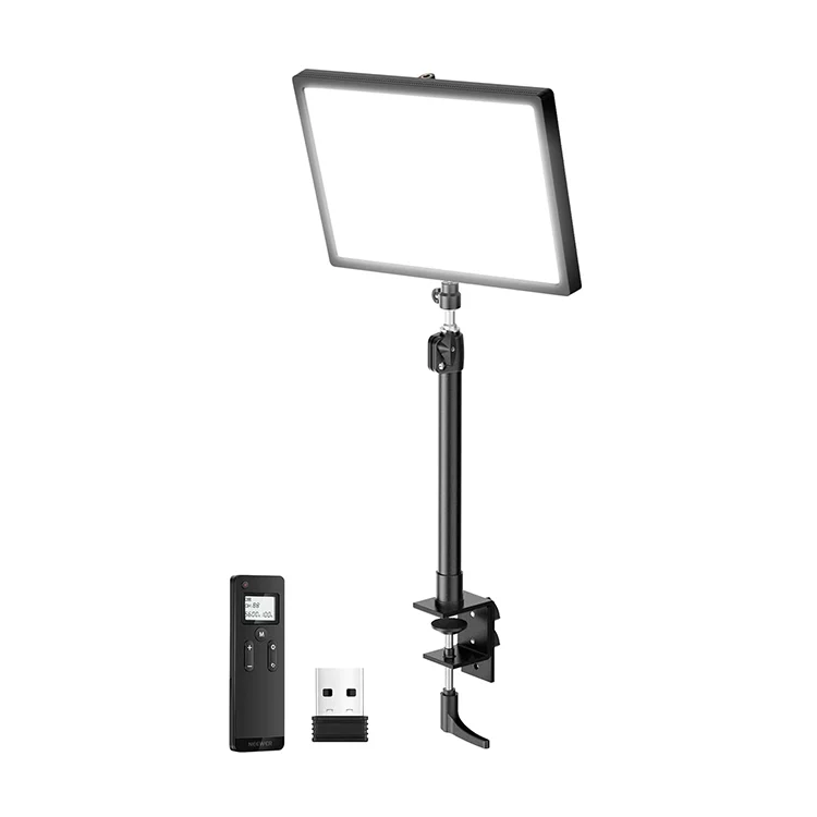 

NEEWER GL25B 12.9 Inch Streaming Key Light Silent Webcam Game Live Panel Light with Desk Stand & USB Transmitter