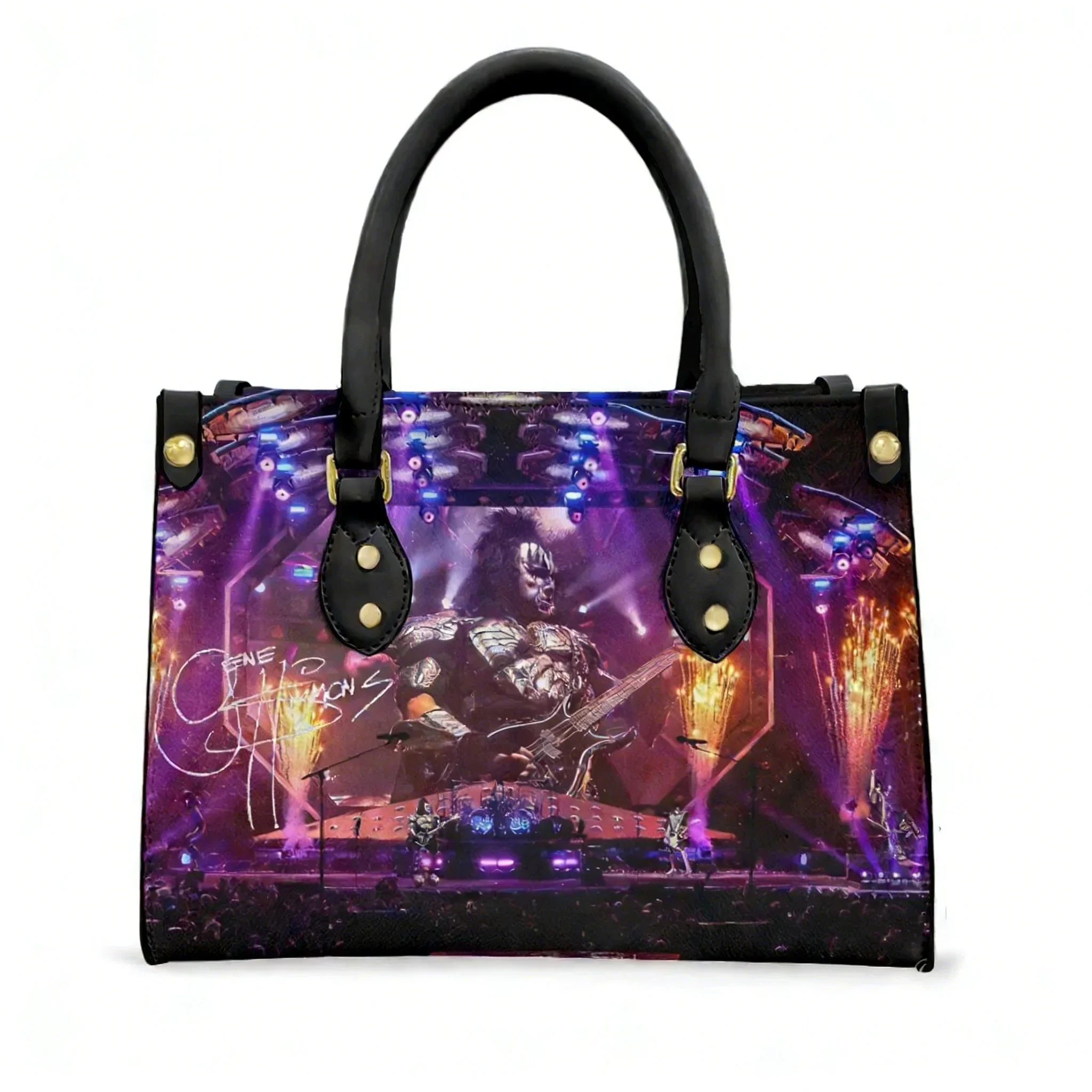 

Сумка-тоут Gene The Demon Simmons Kiss, женская и мужская, с персонализированным текстом и изображением, из искусственной кожи, для бизнеса, шопинга, подарочная сумка