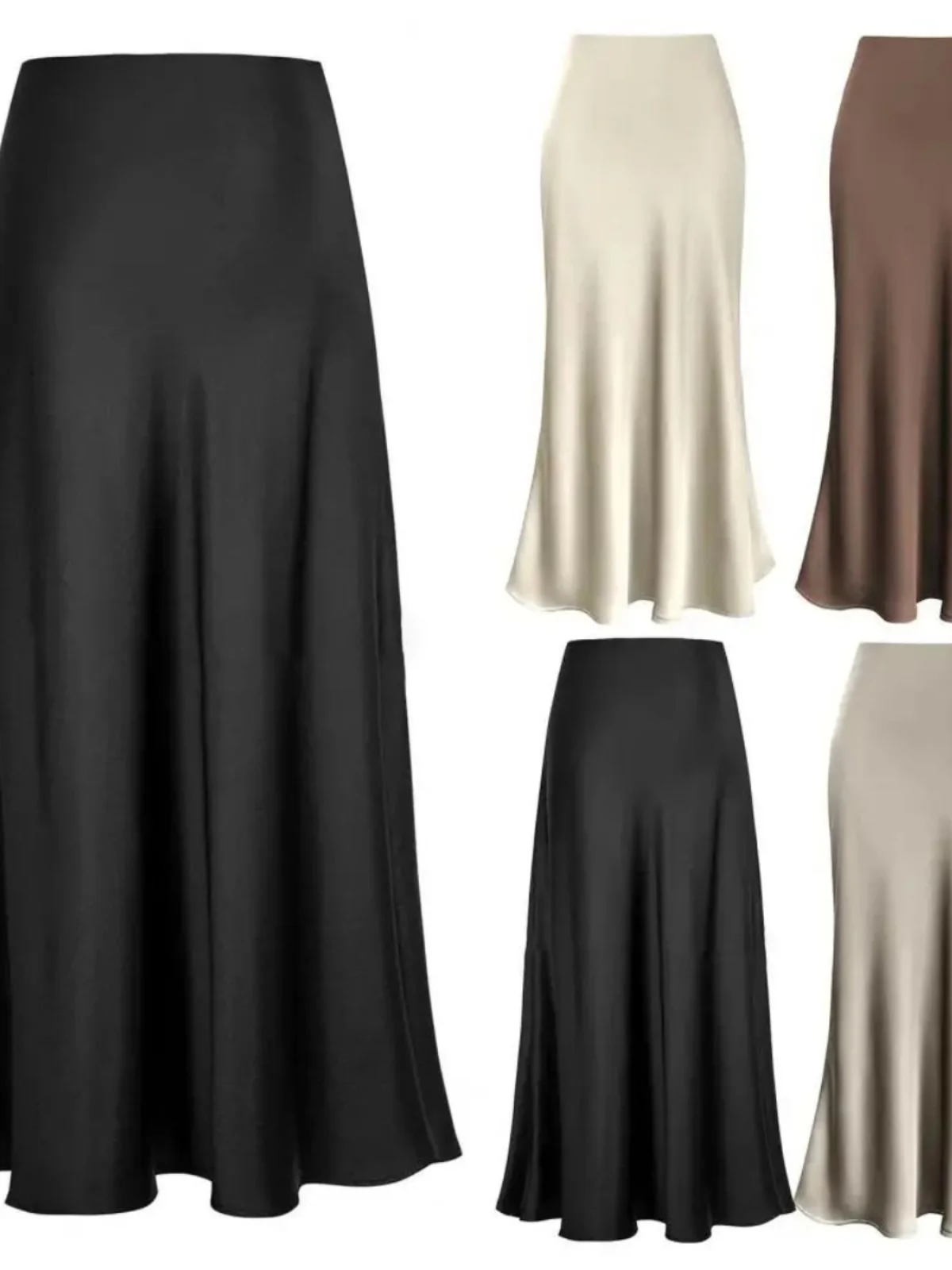 

Юбка с высокой талией и хвостом, однотонная уличная юбка трапециевидной формы средней длины, свободная посадка, весенняя коллекция, китайский заказ