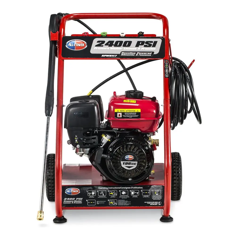 All Power APW5117 Pressure Washer 2400 PSI 2.5 GPM 4 Quick Connect Spray Nozzles JD Engine 209cc Gasoline