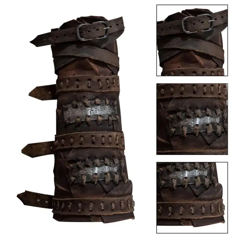 Arm Guards Cosplay Leather Gauntlet Steampunk Vambrace Arm Cuff Wristband Arm Bracers Halloween Cosplay Costume Accessory