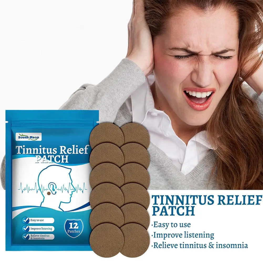 12pcs Relaxing Ear Patch Portable Tinnitus Treatment Patch Prevent Vomitng Improve Listening Anti Headache For Taking Car Plane