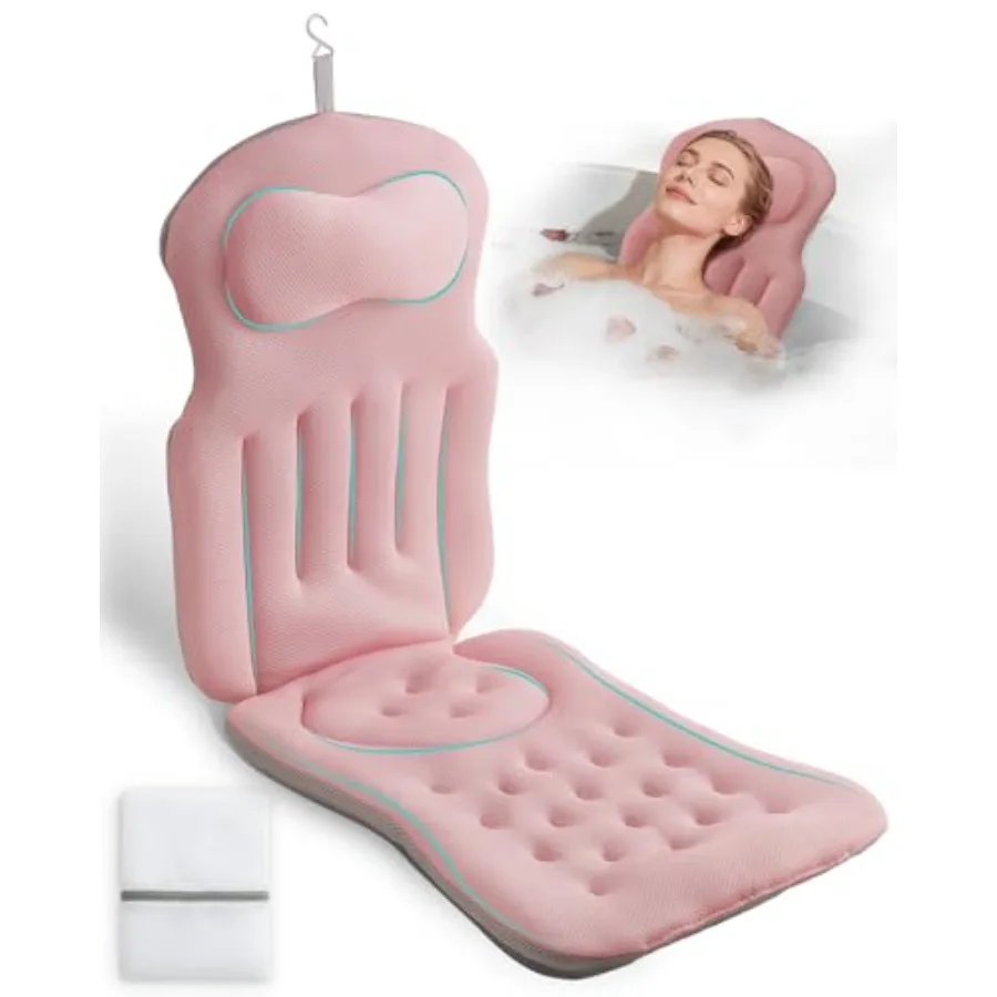 

Подушка для ванны на все тело, 5D, утолщенная, с 192 нескользящими присосками, мешок для белья и крючок для ванной