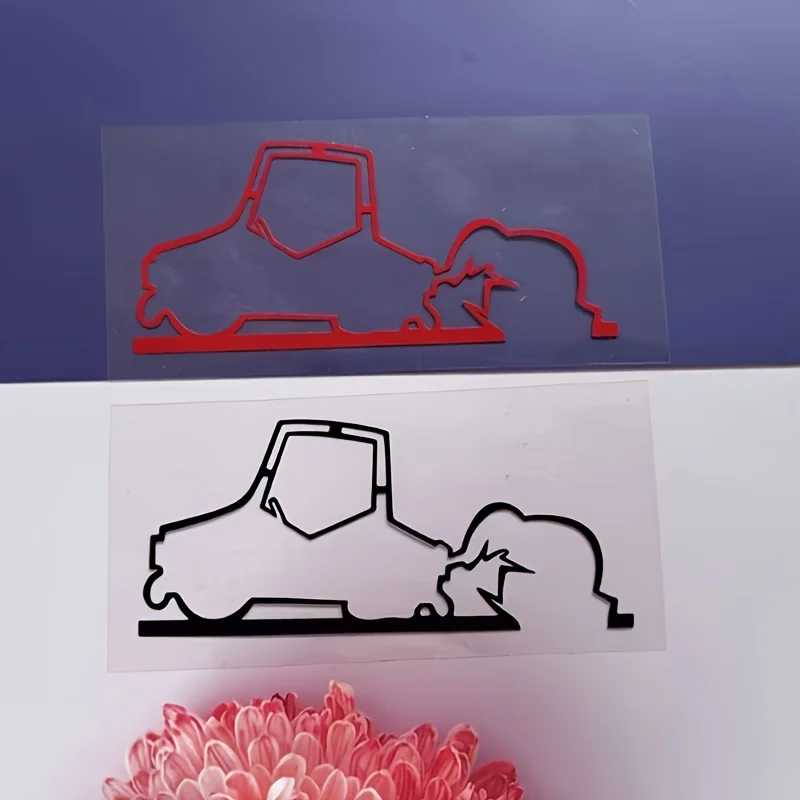 SUVs, doors, rear windows, decorative car decals Minimalist line art cart figure car sticker, suitable for laptops, trucks