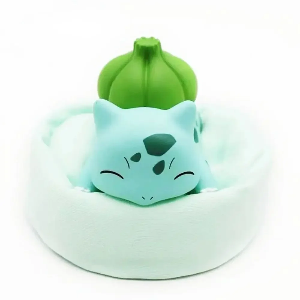 6pcs/set Pikachu Pokemon Sleeping Anime Characters Figure Starry Dream Bulbasaur Series Car Interior Hand Position Toys Gifts