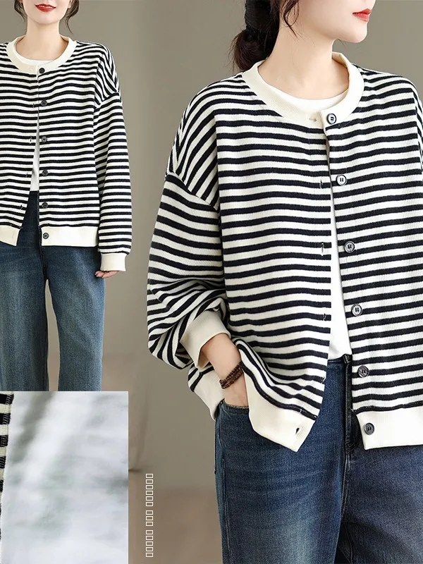 الفضة الفراء اصطف Thiened جولة Ne البلوز فضفاضة تناسب شريط منقوشة ملابس خارجية معطف شتاء جديد وصول المرأة Fas...