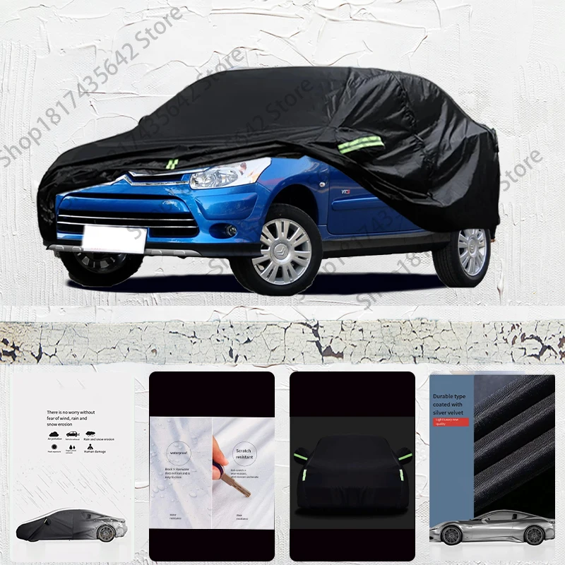 

For Citroen C2 fit Outdoor Protection Full Car Covers Snow Cover Sunshade Waterproof Dustproof Exterior Car cover Black