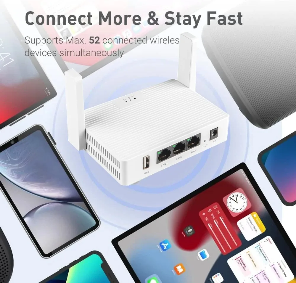 Router WiFi 1200Mbps Dual Band 2.4G/5GHz 802.11AX Penguat Sinyal Nirkabel WPA3 Kartu Jaringan Gigabit Jaringan Mudah untuk Rumah Kantor