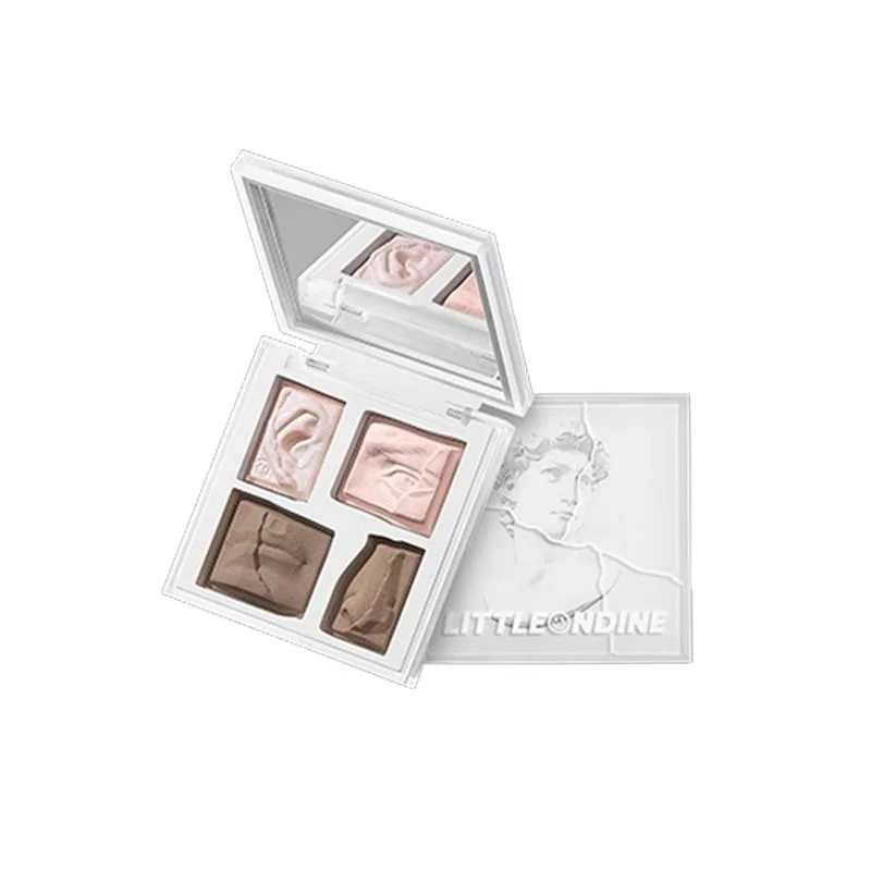 Little Ondine Bronzers Highlighting Contouring All-in-One Face Palette Shimmer Highlighters for A Glowing Iluminador Maquiagem