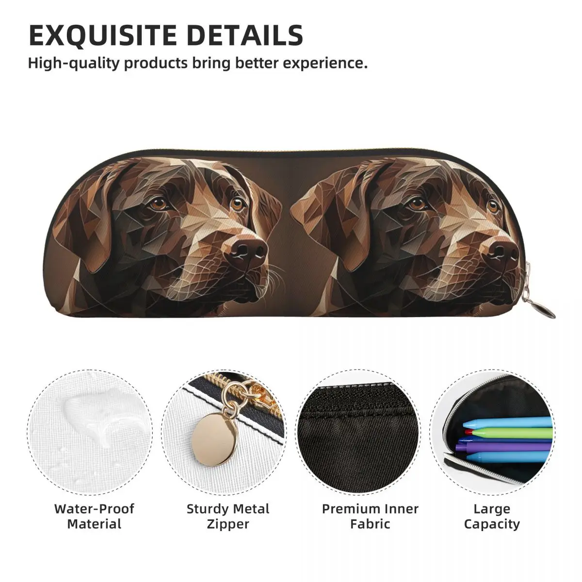 기하학 초코 초콜릿 래브라도 아트웍 연필 케이스 펜 홀더 보관 문구 용품 펜 박스 학생용 연필 가방