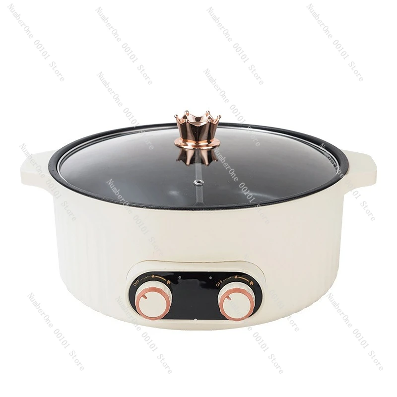 Mandarin duck electric hot pot: household multi-functional electric heating pot, 7L large capacity, integrated design