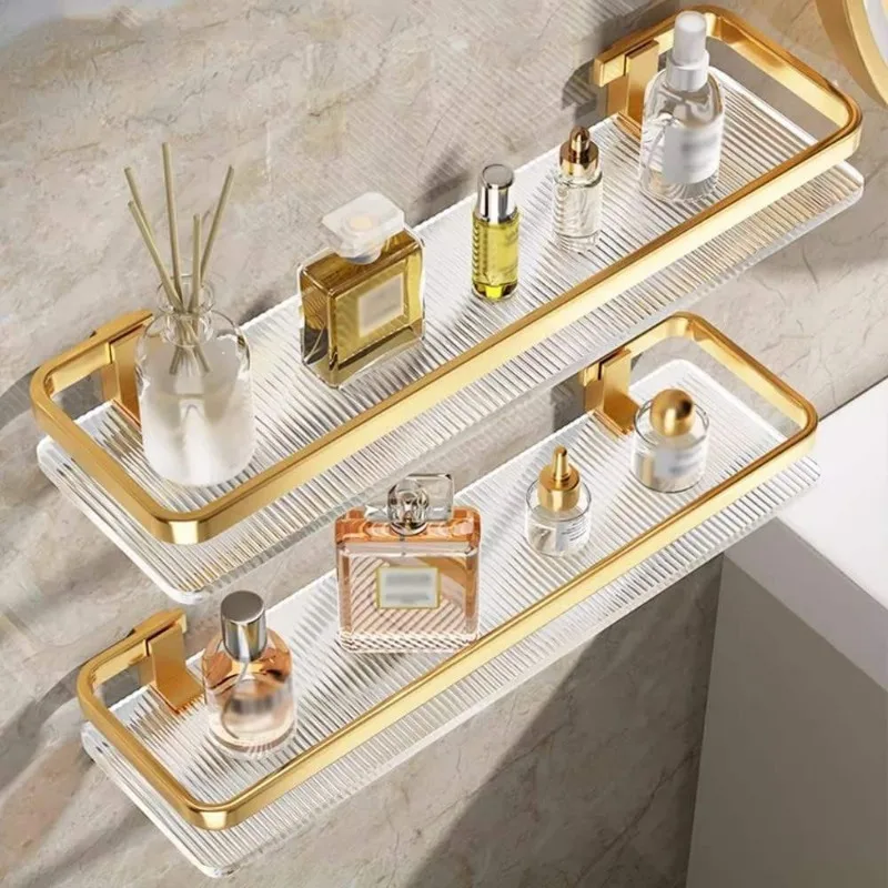 Bathroom Shelf Kitchen Storage Organizer  acrylic Shampoo Rack  Shower Shelf Bathroom Accessories No Drill Storage Shelf