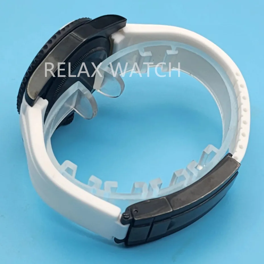 40MM Dual Time Zone Display Sapphire Glass Stainless Steel Watch Japan NH34 GMT Automatic Movement Greenwich Time Rubber Strap