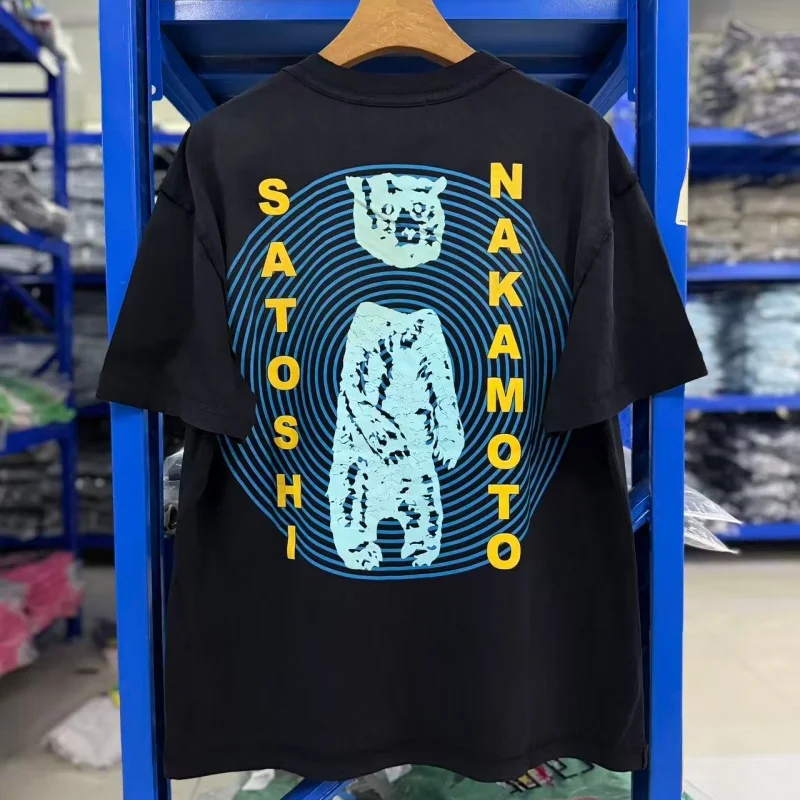 SATOSHI NAKAMOTO 26SS OVERDRIVE TEE WASHED Crew Neck Cotton Men's Women's Washed Short-Sleeve T-Shirt