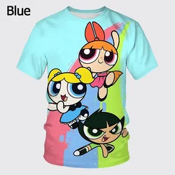 New Men Women 3D Print Cartoon the P-Powerpuff Girls Casual T Shirt Children's Cool Fashion Unisex Summer Short Sleeve Tees