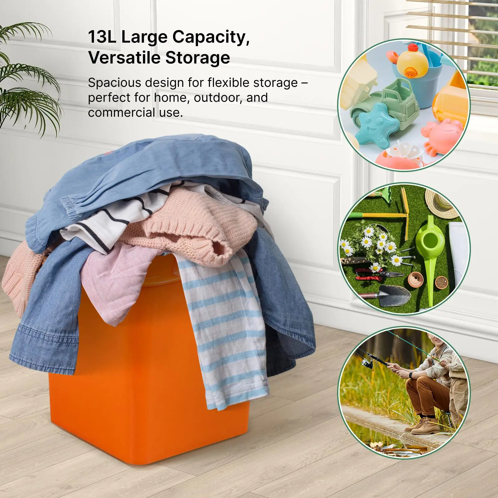 Square Bucket Food Storage Container for Camping Gardening Outdoor Picnics