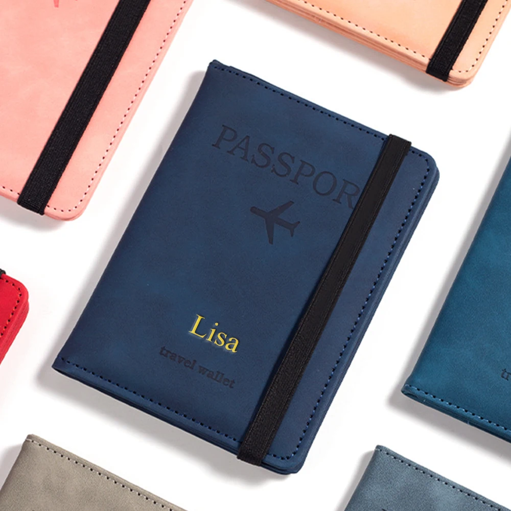 Personalisierter PU-Herren-RFID-Passhalter im 2-Style-Umschlag-Design, Flugzeugmuster Bedruckte Diebstahlsichere Passbörse, Minimalistisch – Detail 3