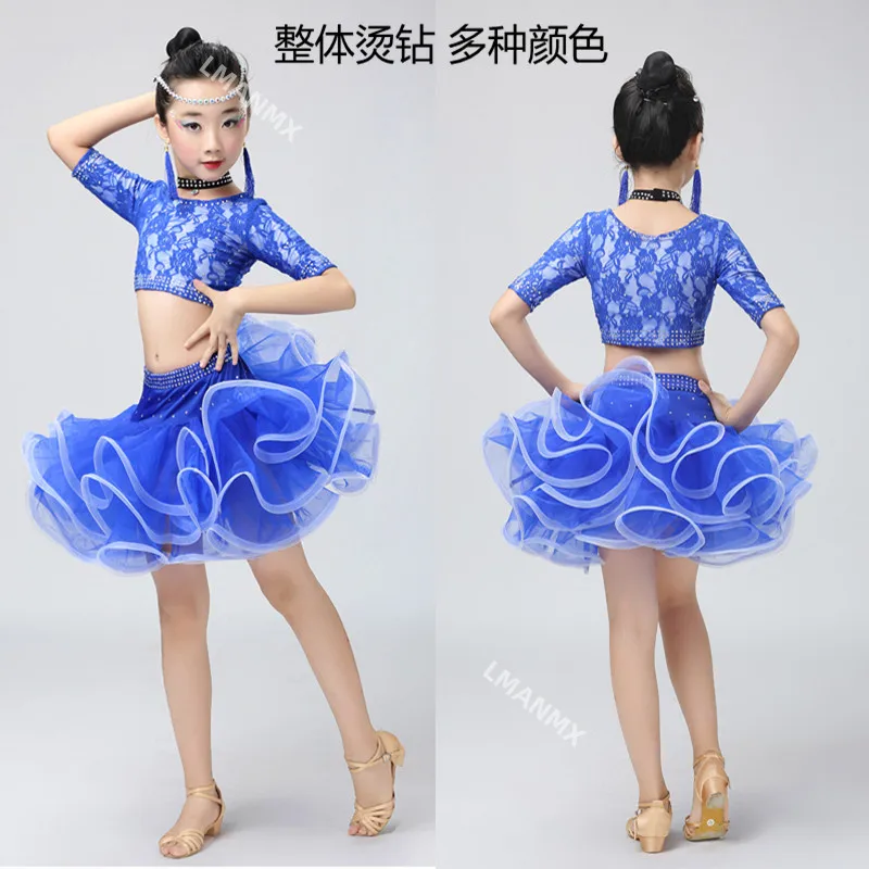 

New Latin Dance Costume for Children's Latin Dance Costume, Girls' Summer Grading Competition Costume, Split Performance Costume