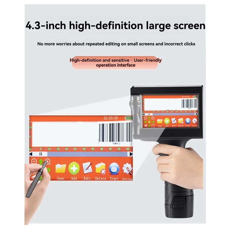 Handheld Inkjet Printer 12.7MM 27 Language Date Number Logo Expiry Date Printing on Plastic Carton-A86Z