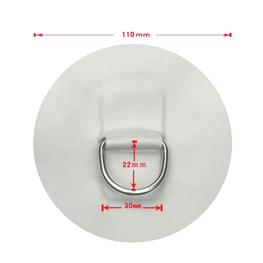 

PVC D-ring Patch Kayak Stainless Steel Tie Down Pad Boat Pedestal for Raft Dinghy SUP Surfboard Fittings