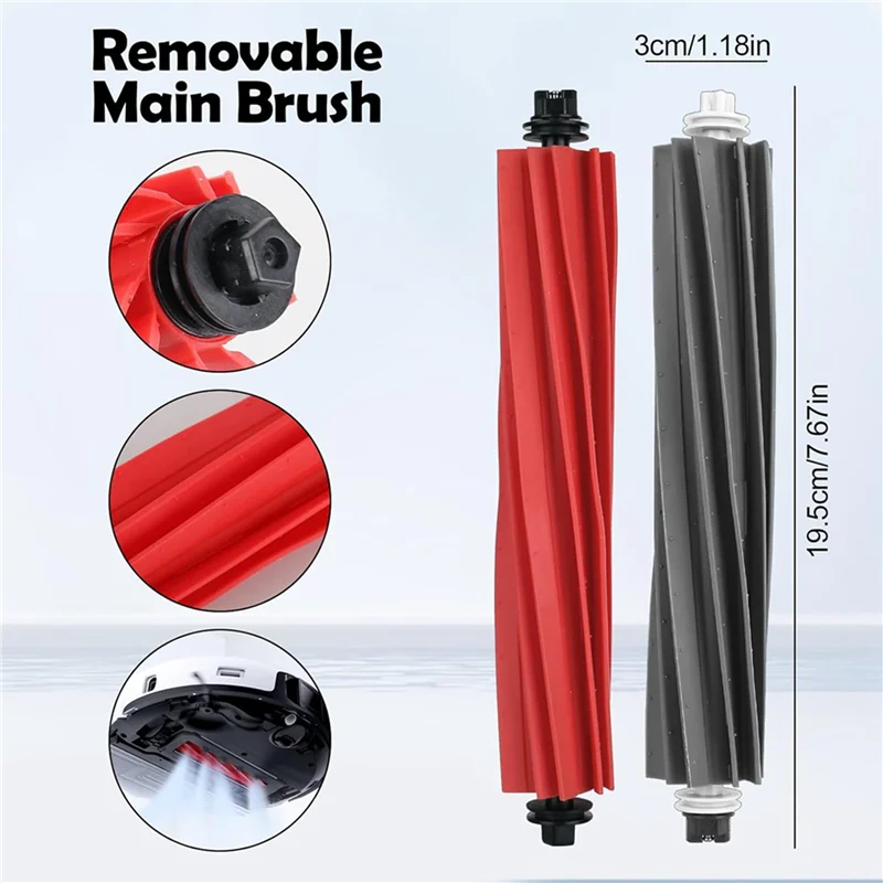 BAAN-4X pour Roborock S8 Pro Ultra aspirateur brosse principale en caoutchouc pièces de rechange accessoires