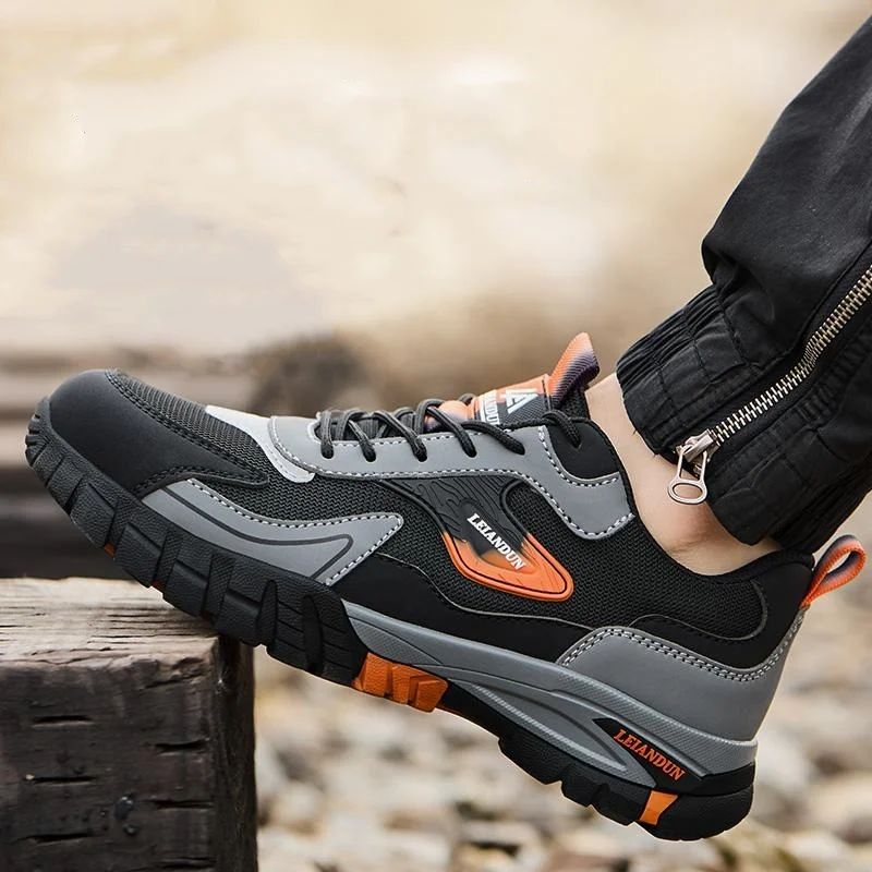 men's fashion breathable steel toe covers work safety shoes tooling security boots outdoors worker sneakers protective footwear