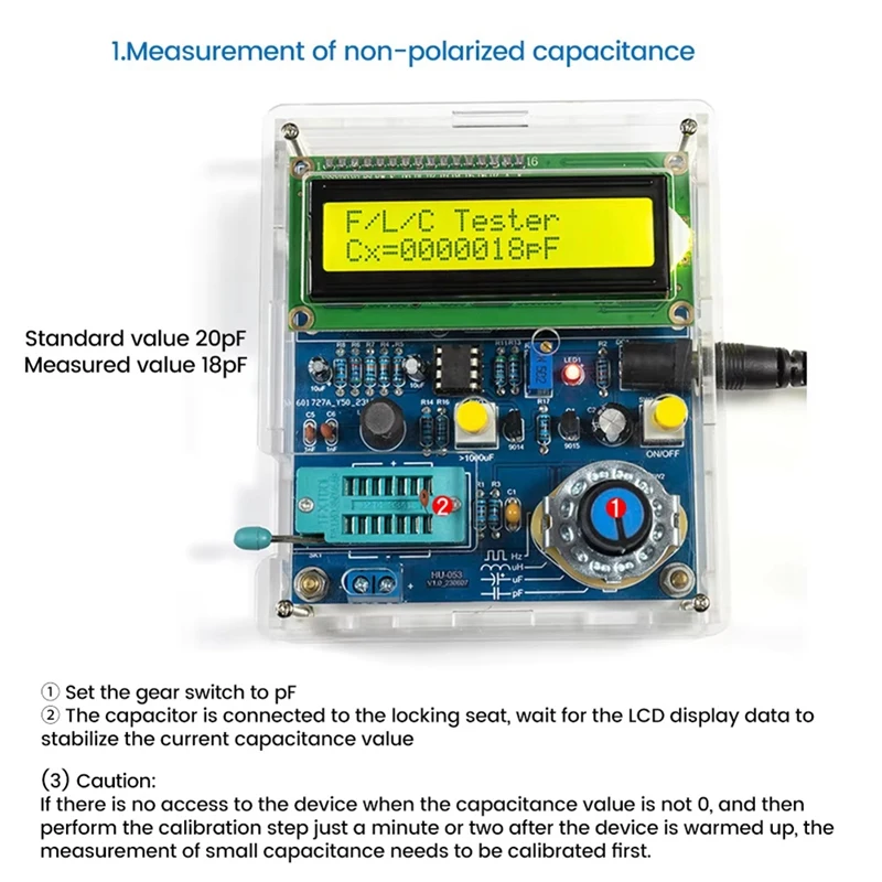 Capacità Induttanza Frequenza Misurazione Display Kit elettronico fai-da-te PCB Progetto di saldatura fai-da-te Pratica saldatura