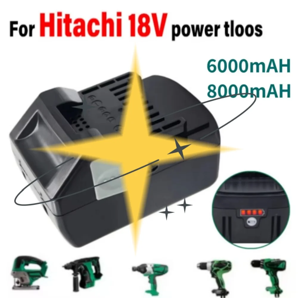 

Литий-ионный аккумулятор 18В 6.0Ач/8.0Ач, совместимый с беспроводными электроинструментами Hitachi/HiKOKI BSL1850 BSL1860 BSL1840 DS18DSL