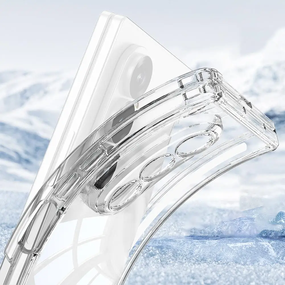 

For Samsung Z Fold 7 Magnetic Protective Case Anti Magnetic Holder Shell Transparent Magnetic Drop Rotating Z2M0