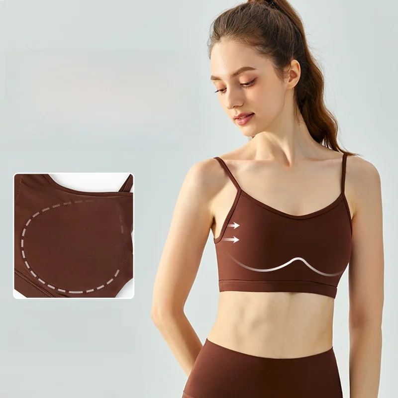

Women's Adjustable Sports Vest Quick-Drying Fixed Cup Shockproof Back Sports Bra for Summer Casual Gatherings Beautiful Design