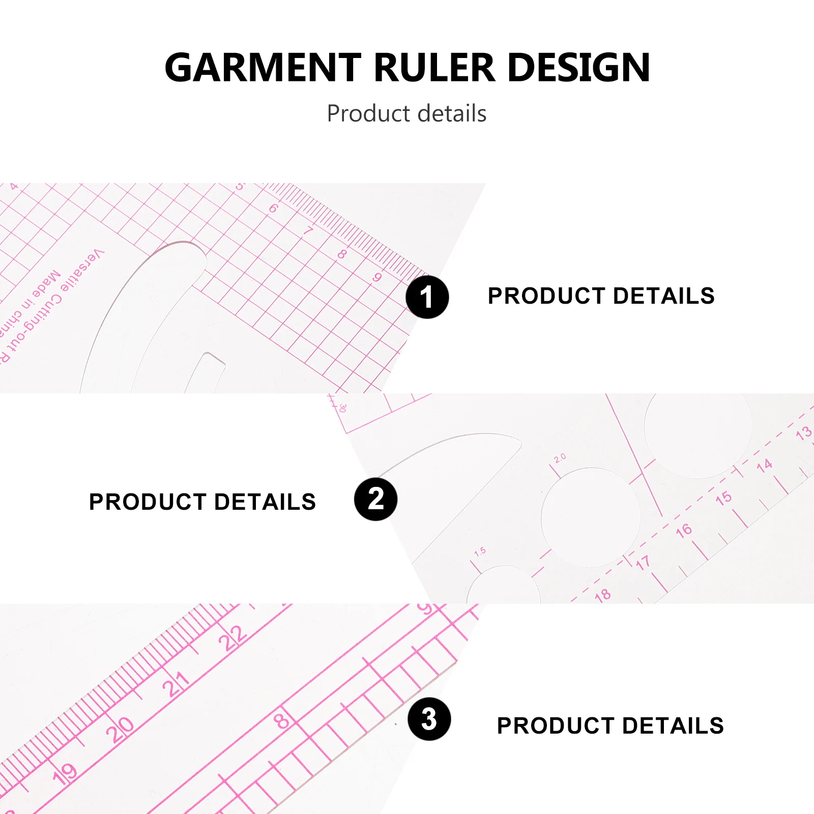 

Plastic Sample Cutting Ruler Clothing Remodeling DIY Curve Design Measurement Tailor Craft Tool Sewing Patchwork Multi