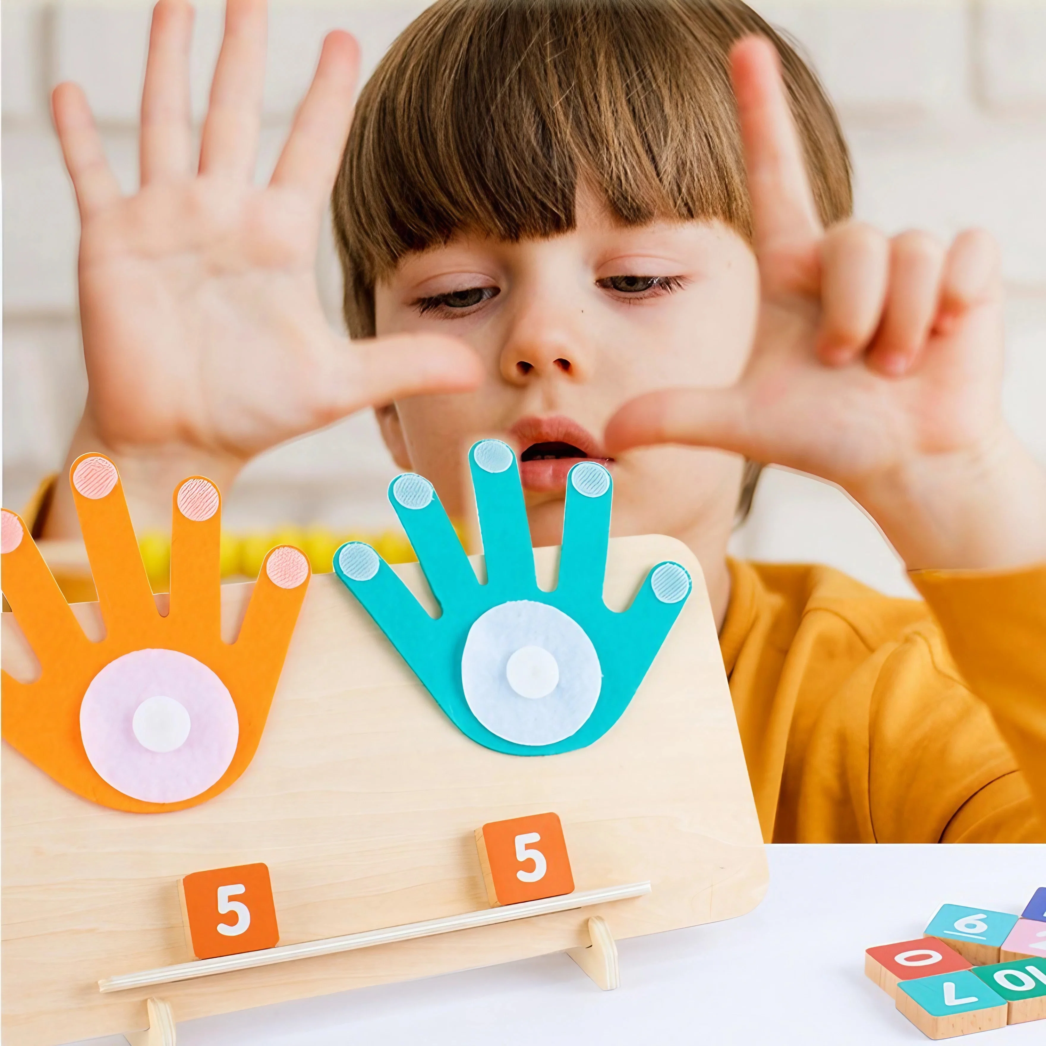 Finger Counting Math Toys for Toddler Montessori Educational Learning Number Blocks Toy Arithmetic Teaching Aids Kids Gift